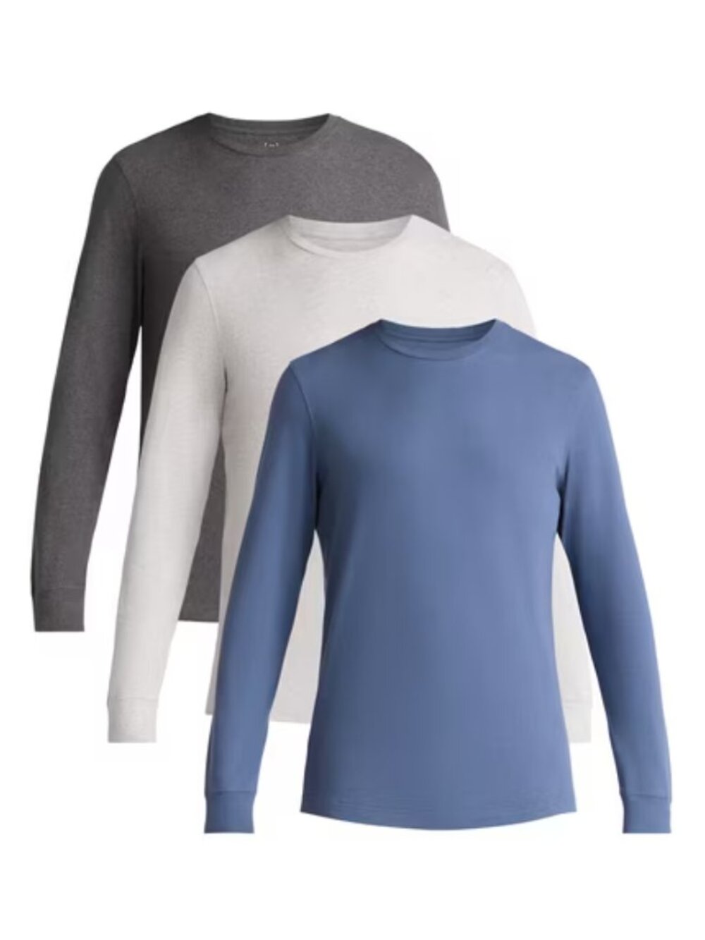 george 3 pk crewneck long sleeve colors 100% cotton NEW